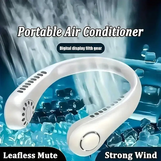 Portable Neck Hanging Mini Leafless Fan (Rechargeable)